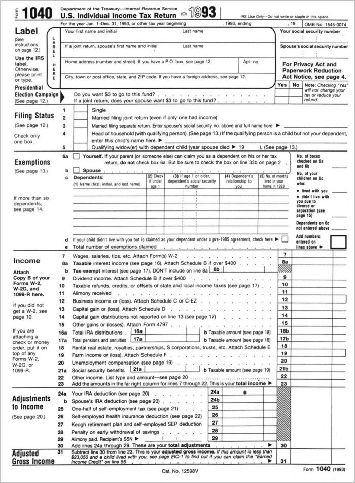 2011 Tax Form 1040 Instructions