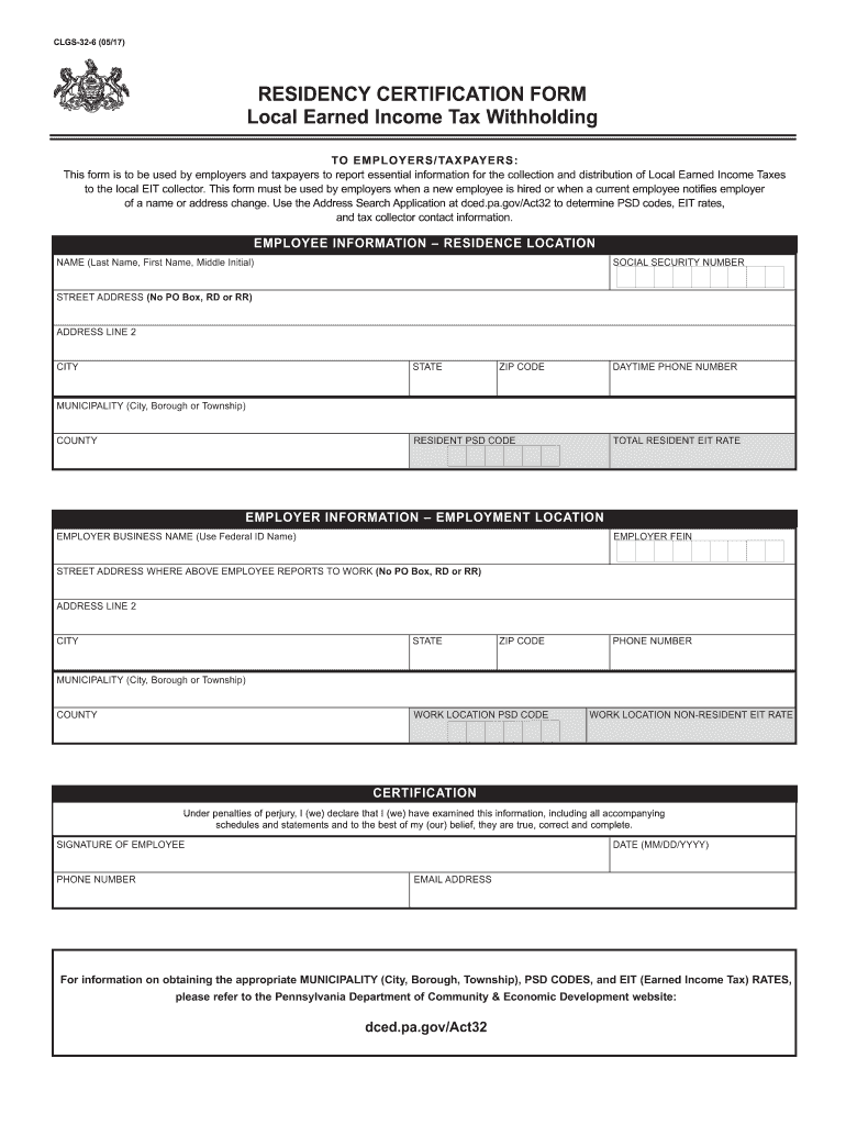 2017 2021 Form PA DCED CLGS 32 6 Fill Online Printable Fillable 
