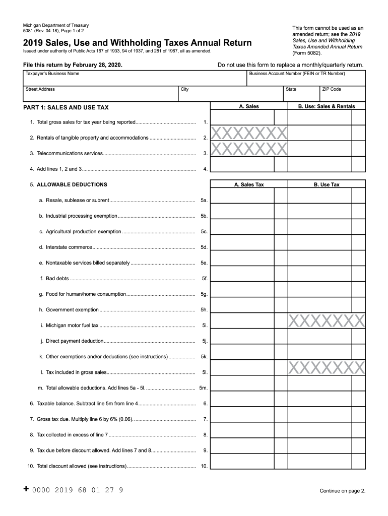 2019 Form MI 5081 Fill Online Printable Fillable Blank PDFfiller