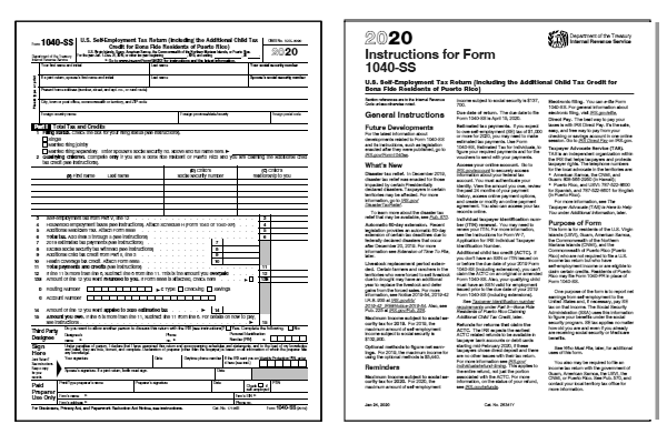 2020 1040 SS Form And Instructions 1040SS 