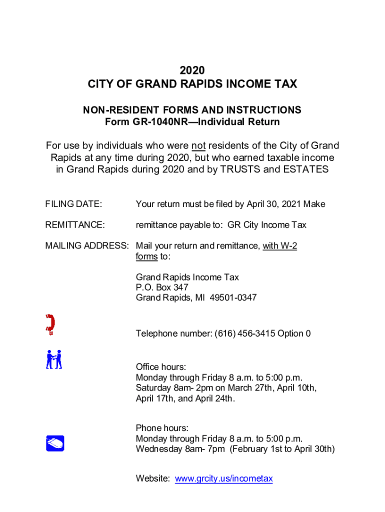 2020 Form MI GR 1040NR Fill Online Printable Fillable Blank PdfFiller