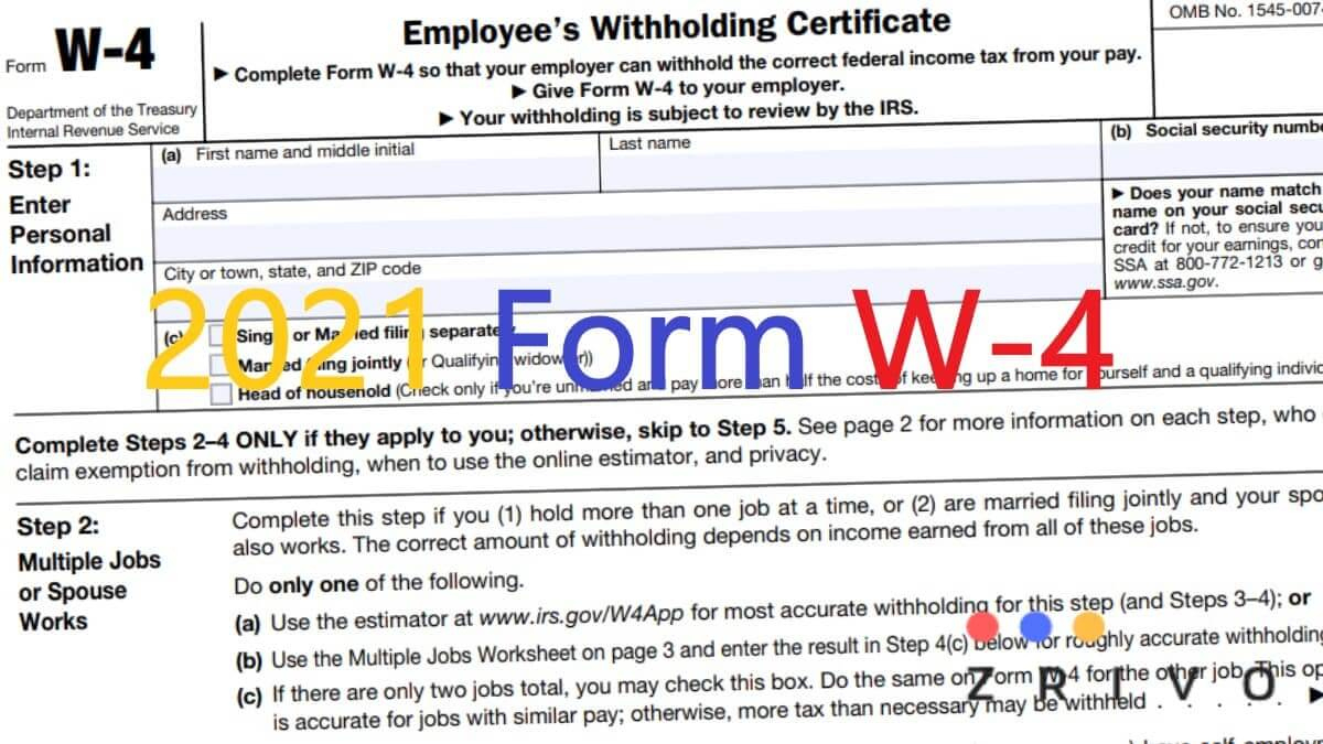 2021 W 4 Form Printable State W4 Form 2021