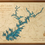 3D Laser Carved Wood Lake Maps Lakehouse Lifestyle