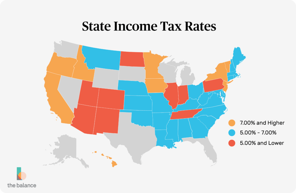 A List Of Income Tax Rates For Each State