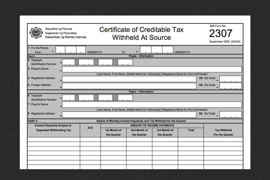 BIR Form 2307 The What When And How