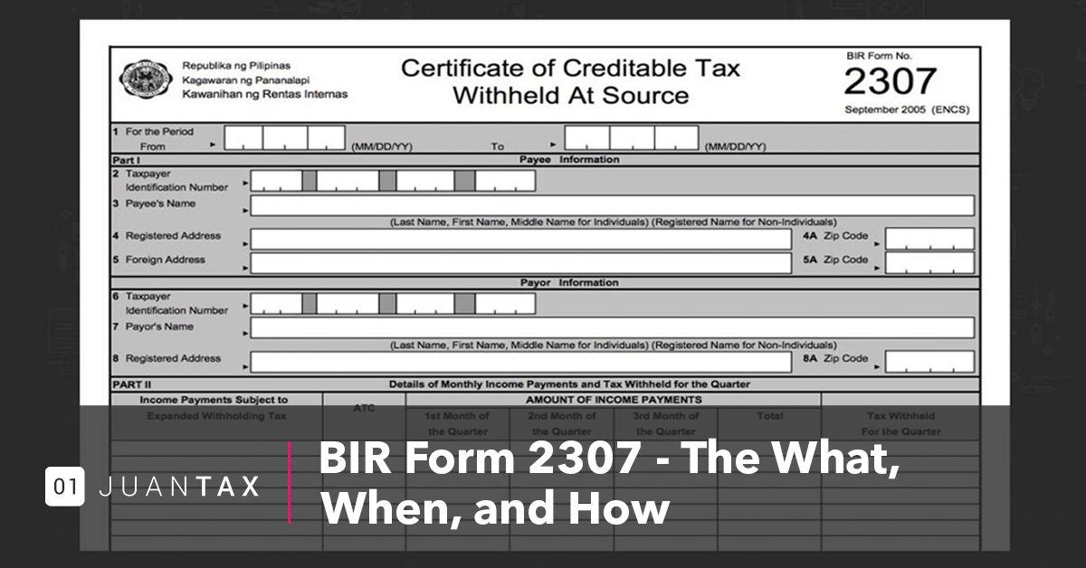 BIR Form 2307 The What When And How