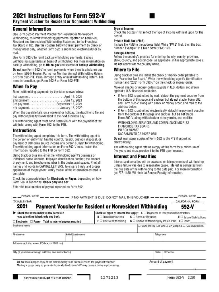 CA FTB 592 V 2021 Fill Out Tax Template Online US Legal Forms
