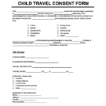 Child Travel Consent Form PDF Template Legal Templates