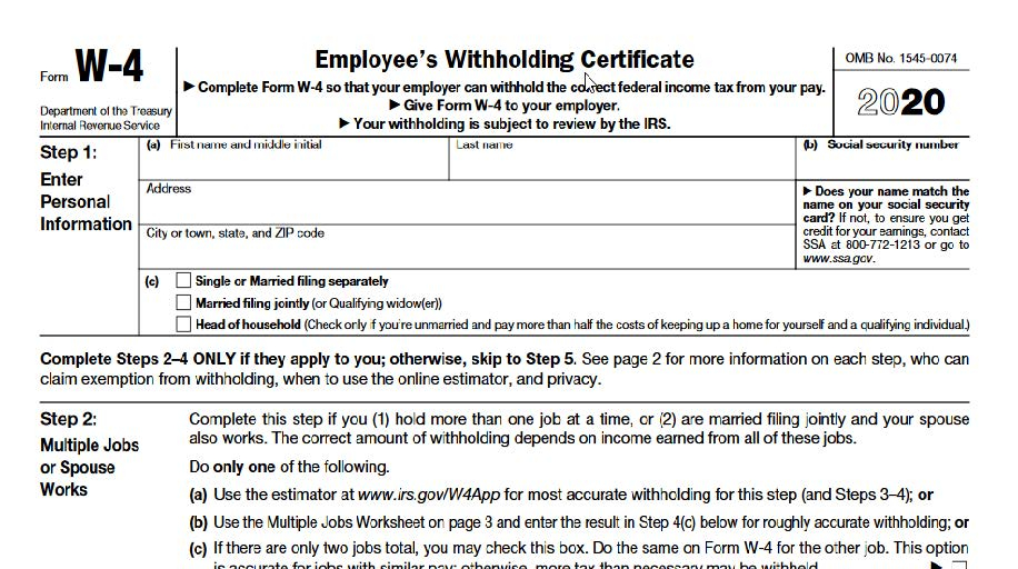 E Alert IRS Issues 2020 Form W 4 HR Knowledge