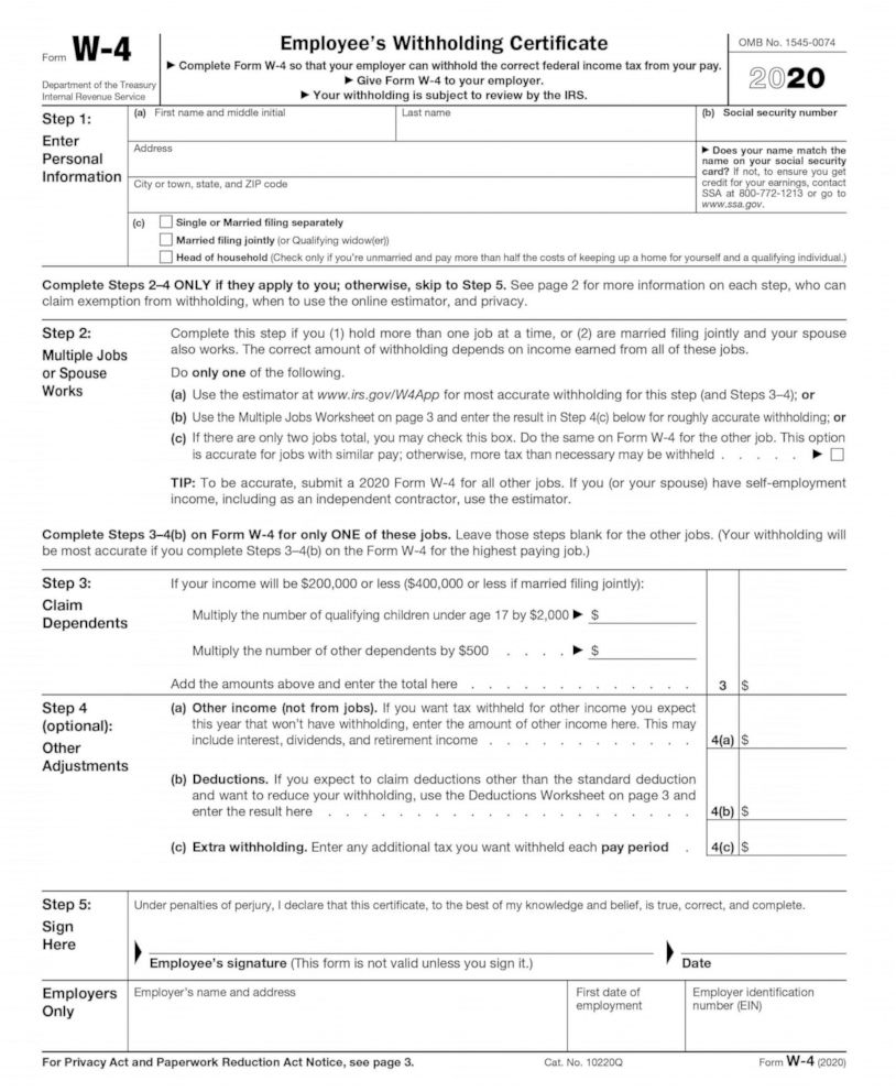 Everything You Need To Know About The New W 4 Tax Form GMA