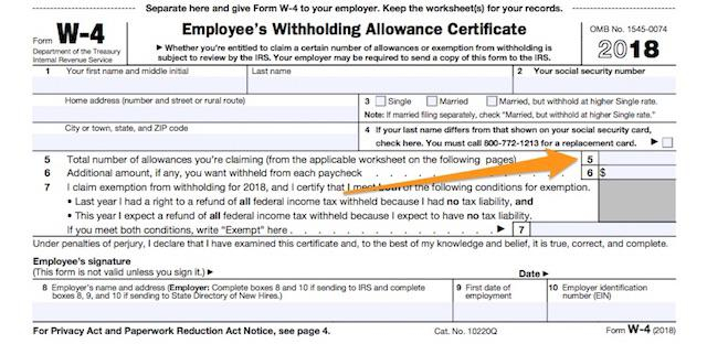 Figuring Out Your Form W 4 Under The New Tax Law How Many Allowances 