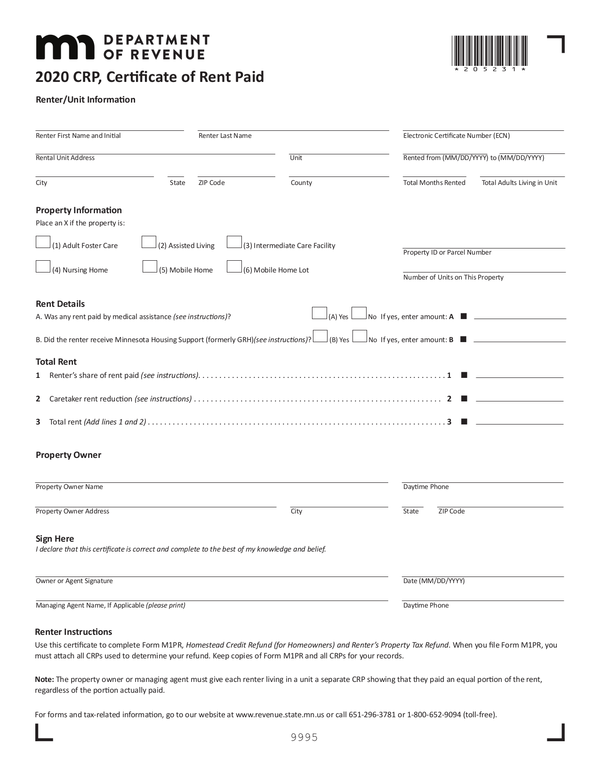 Fill Free Fillable Minnesota Department Of Revenue PDF Forms