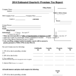 Fillable Form 306 Estimated Quarterly Premium Tax Report Printable