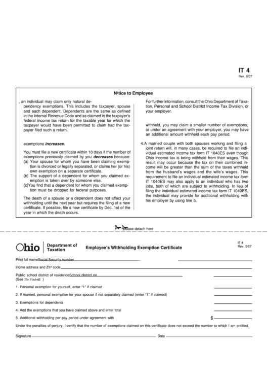 Individual Tax Withholding Form