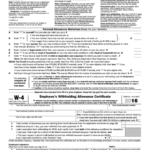 Fillable Form W 4 Employee S Withholding Allowance Certificate 2016