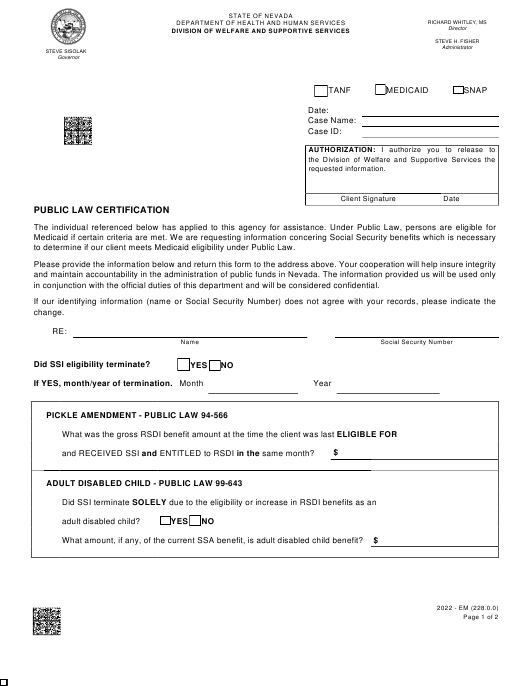 Form 2022 EM Download Fillable PDF Or Fill Online Public Law 