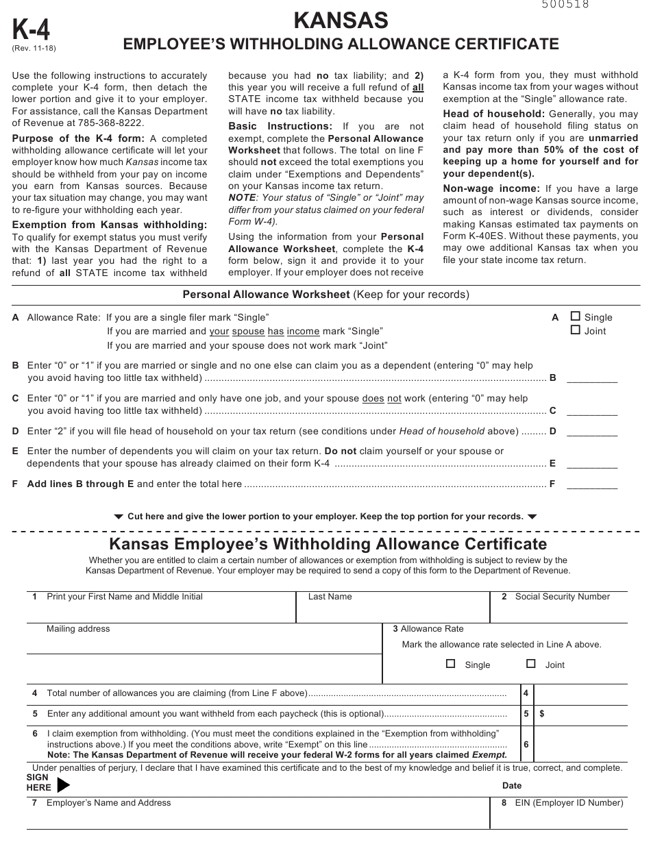 Kansas Unemployment Tax Withholding Form