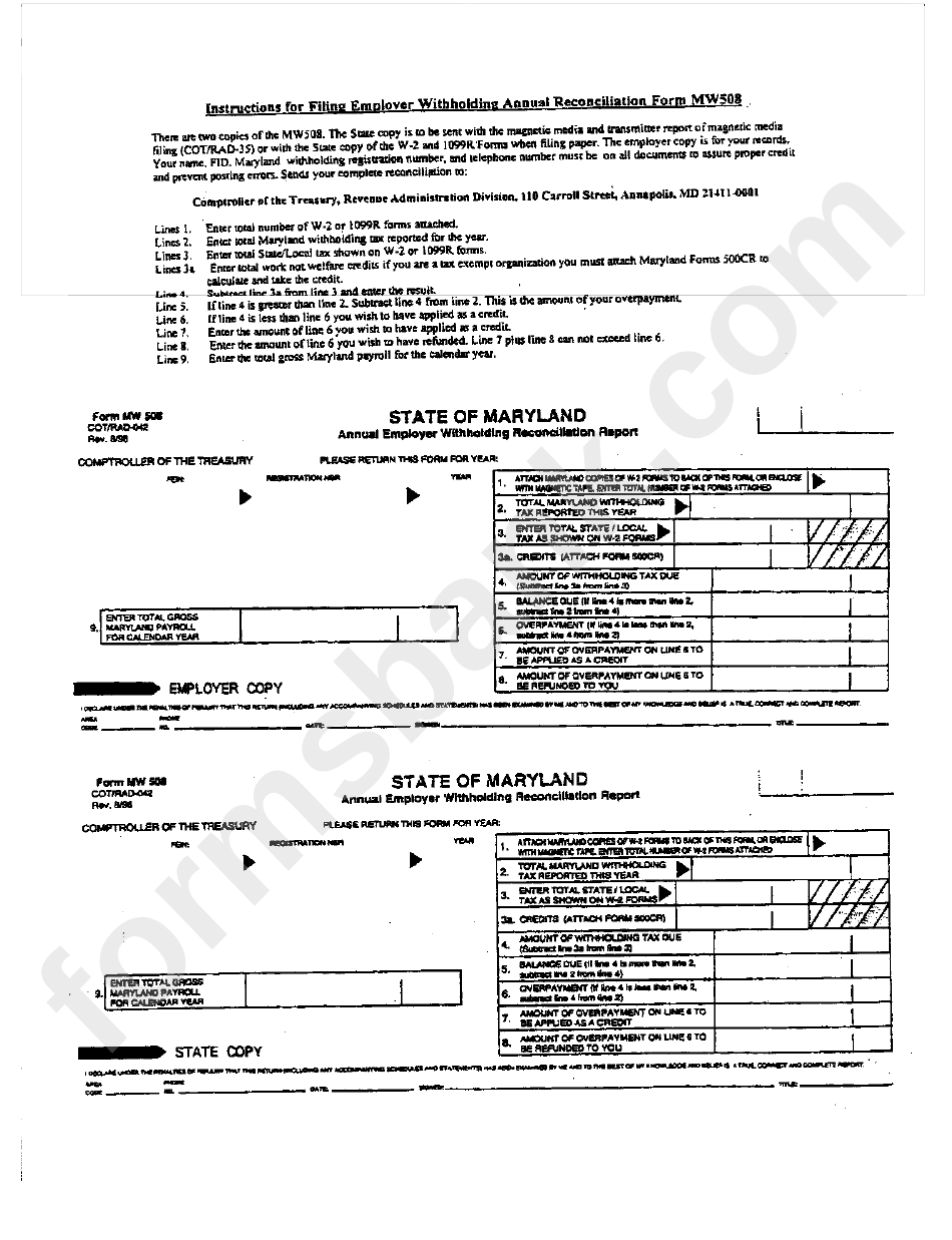 Maryland State Withholding Form Mw507 In Spanish