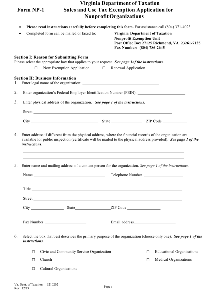 Form NP 1 Download Fillable PDF Or Fill Online Sales And Use Tax 