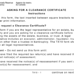 Form TX19 Download Printable PDF Or Fill Online Asking For A Clearance