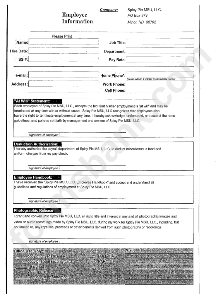 Form W 4 Employee Information Printable Pdf Download
