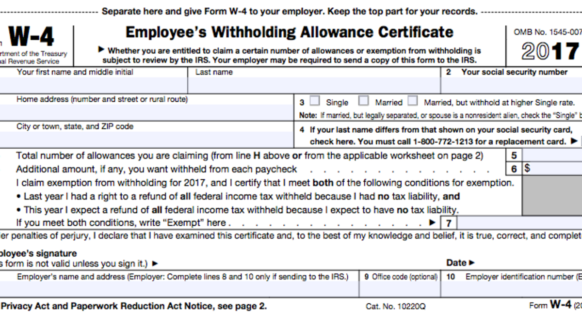 How To Fill Out Tax Withholding Form