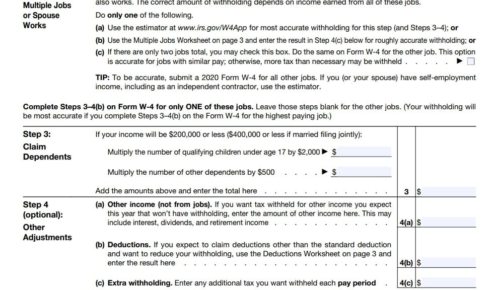 Form W4 Instructions 2021