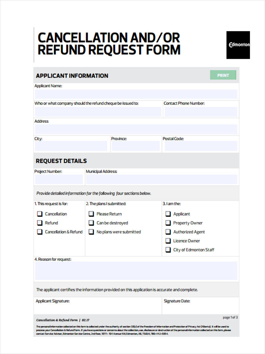 FREE 10 Refund Request Forms In PDF Ms Word Excel