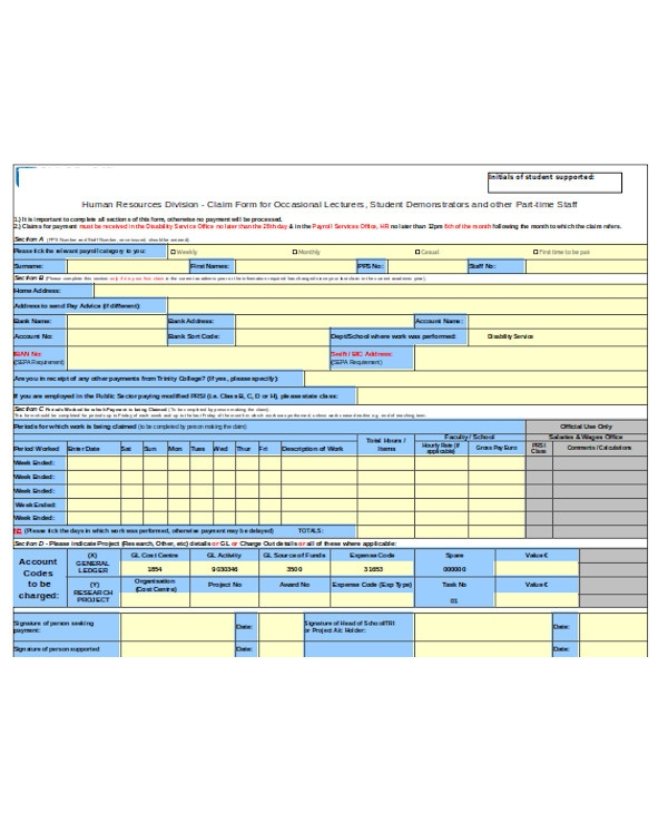 FREE 8 Sample HR Payroll Forms In PDF Word Excel