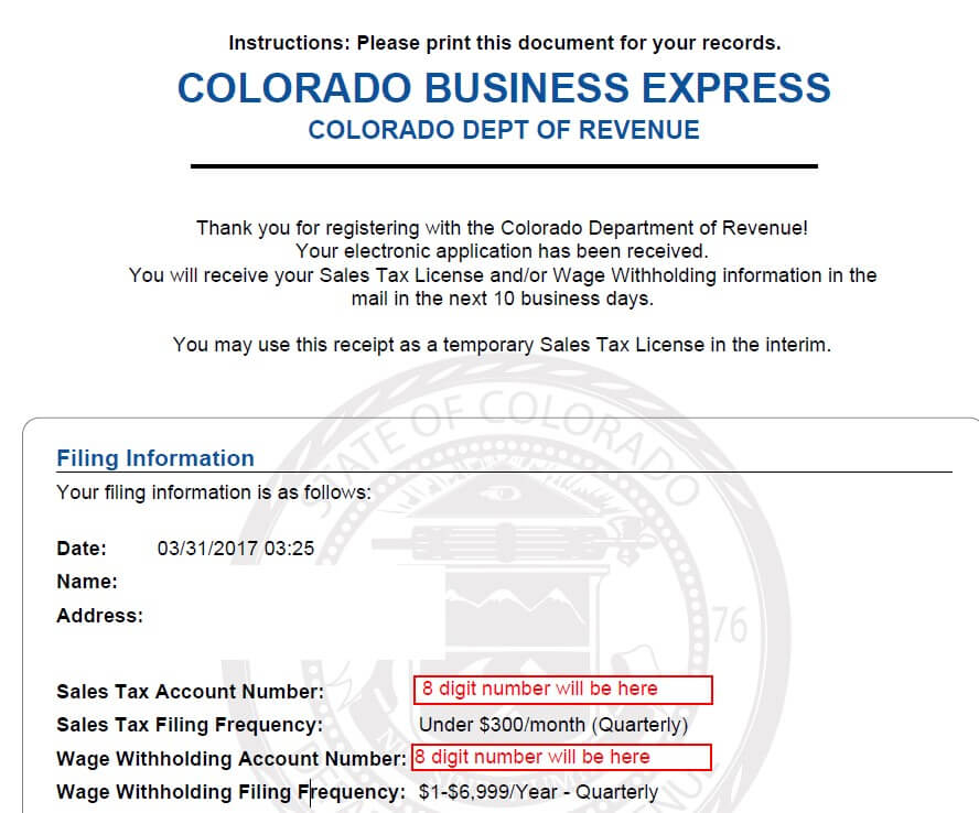 How Do I Register For A Colorado Sales Tax License When Starting A New 