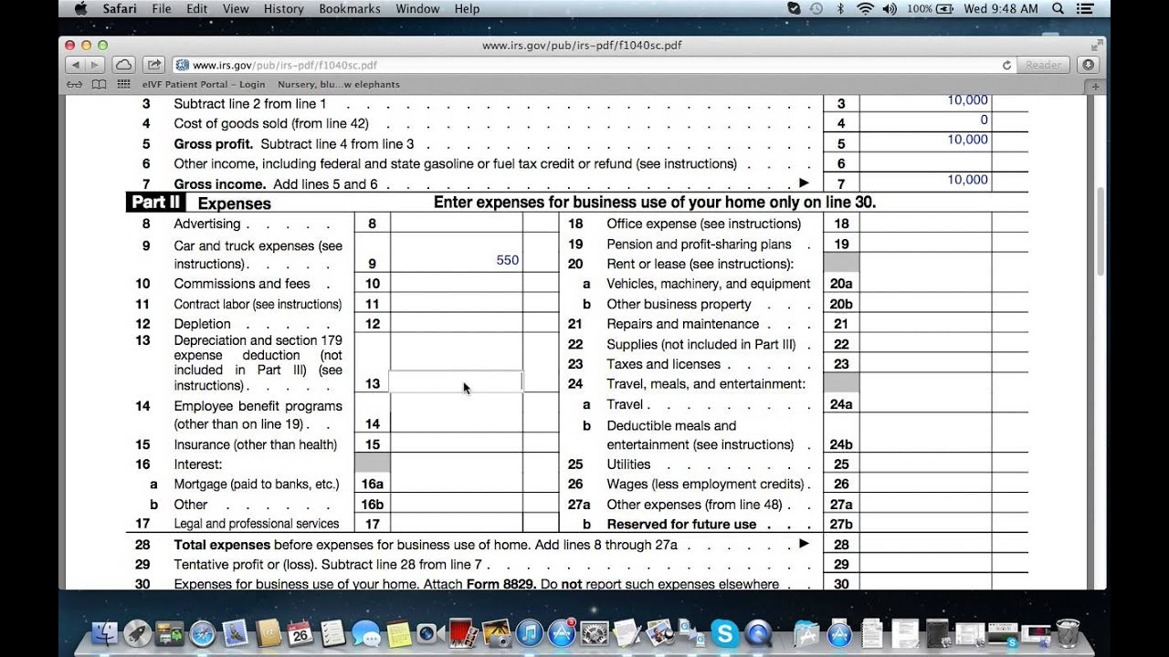 How To Fill Out Schedule C For Business Taxes YouTube