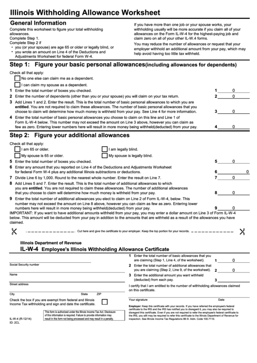 Illinois W 4 Form Printable W4 Form 2021