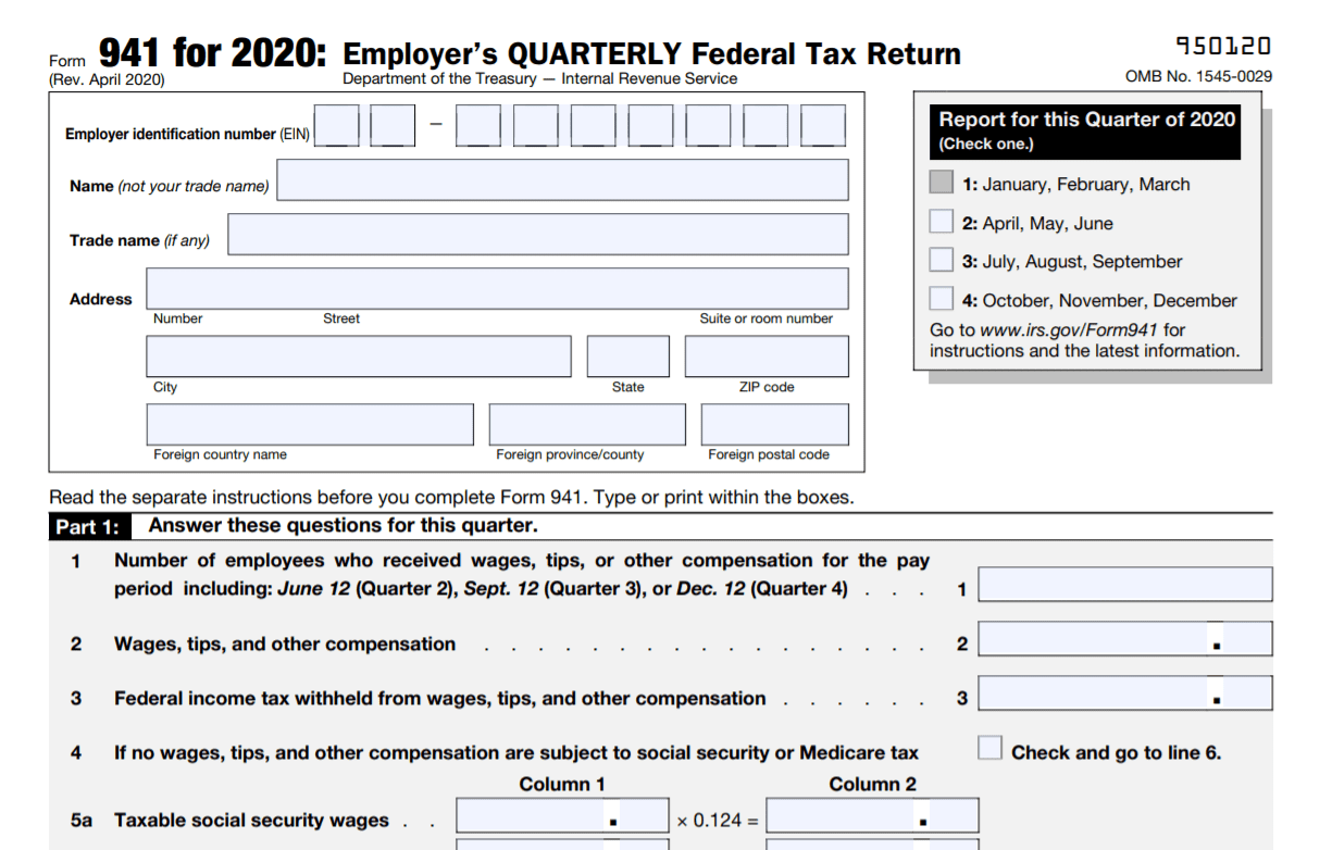 IRS Form 941 What Is It 