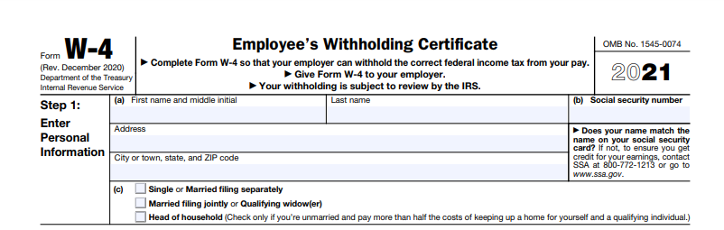 IRS Form W 4 2021 Primepoint HRMS Payroll