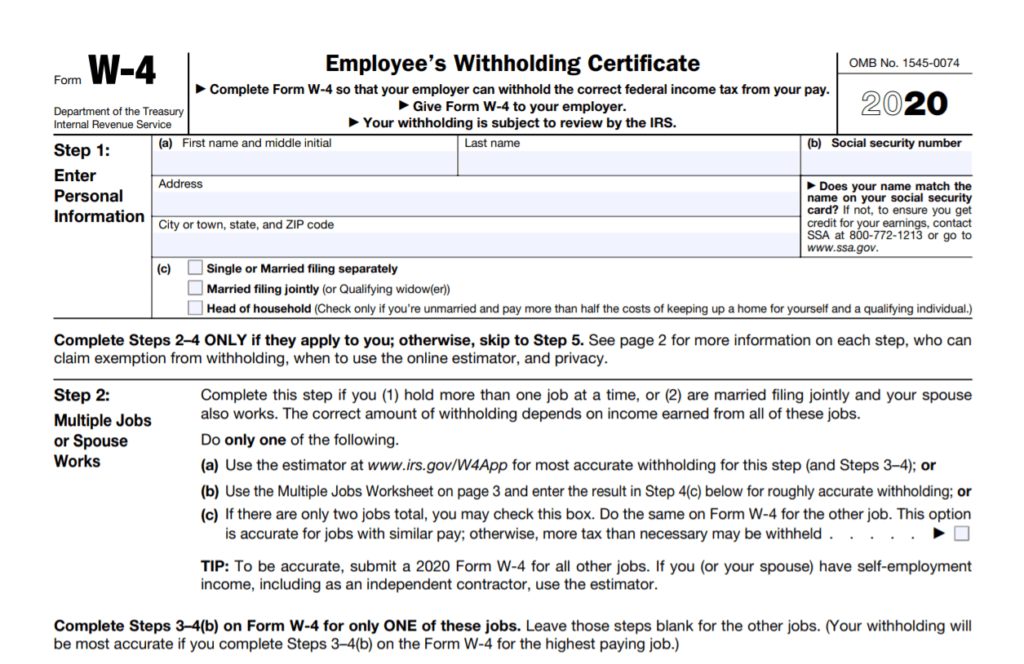 IRS Form W 4 What Is It 