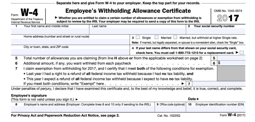 Irs Form W 4V Printable Fillable Form W 4v Voluntary Withholding 