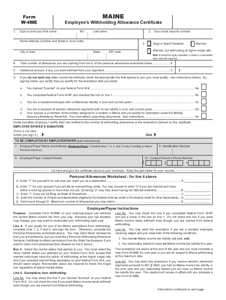 ME W 4ME 2021 Fill Out Tax Template Online US Legal Forms