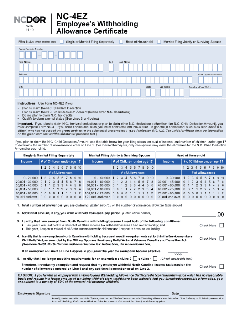 Nc Ez Fill Out And Sign Printable PDF Template SignNow