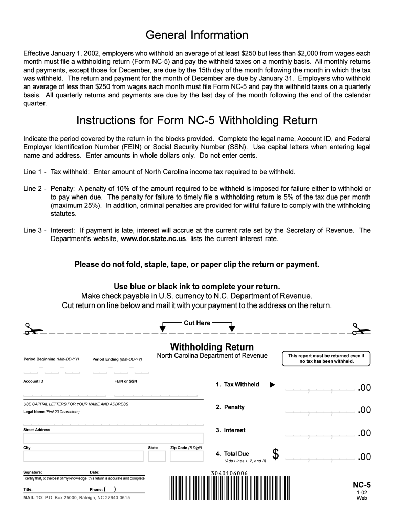 NC NC 5 2002 2021 Fill Out Tax Template Online US Legal Forms