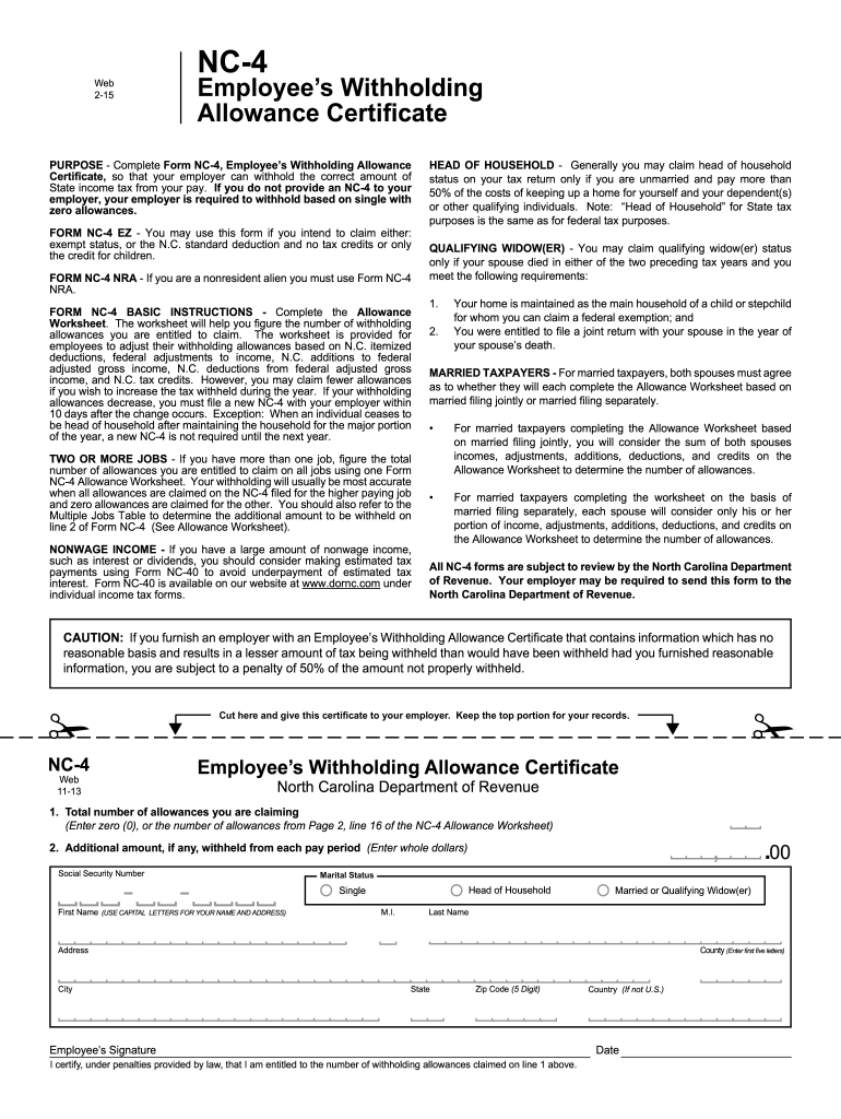Nc4 Form Fill Out And Sign Printable PDF Template SignNow