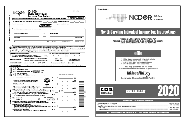 North Carolina Tax Forms 2020 Printable State NC Form D 400 And NC 