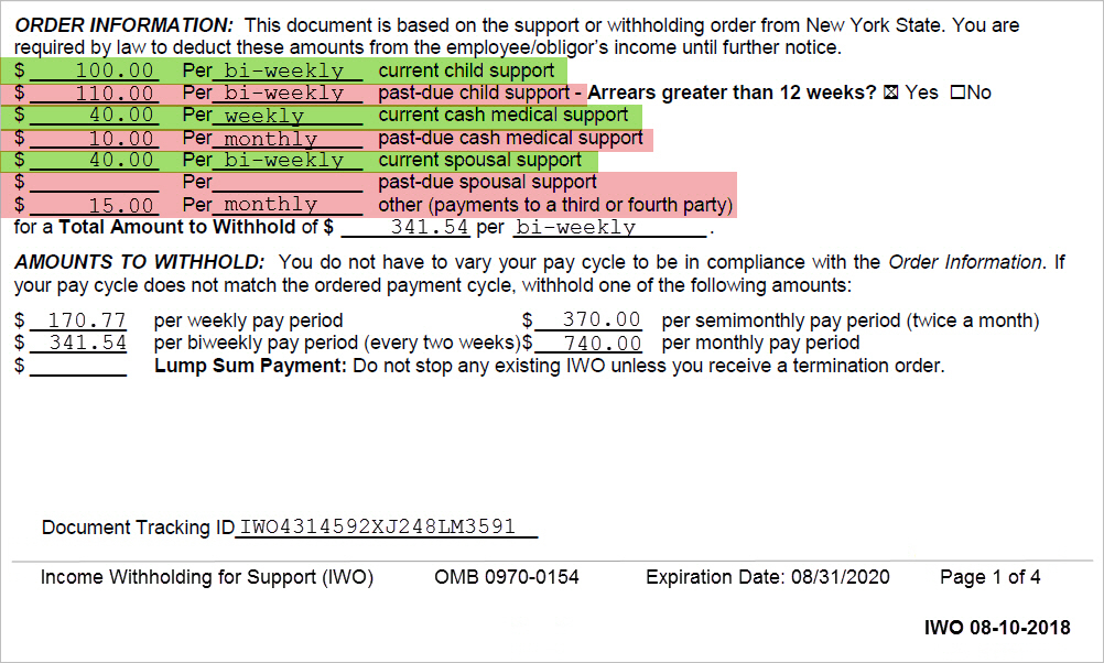 Kansas Withholding Order Form