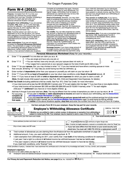 Oregon Employee Withholding Form 2022 Employeeform