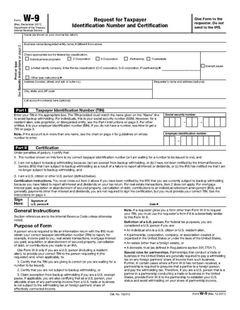 Printable Federal Tax Form W9 New Printable Form Letter For 2021