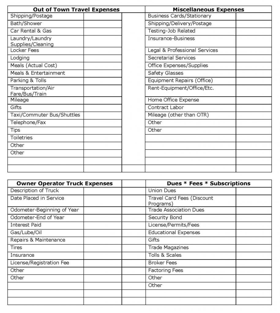 Self Employed Tax Deductions Worksheet Soccerphysicsonline Db excel