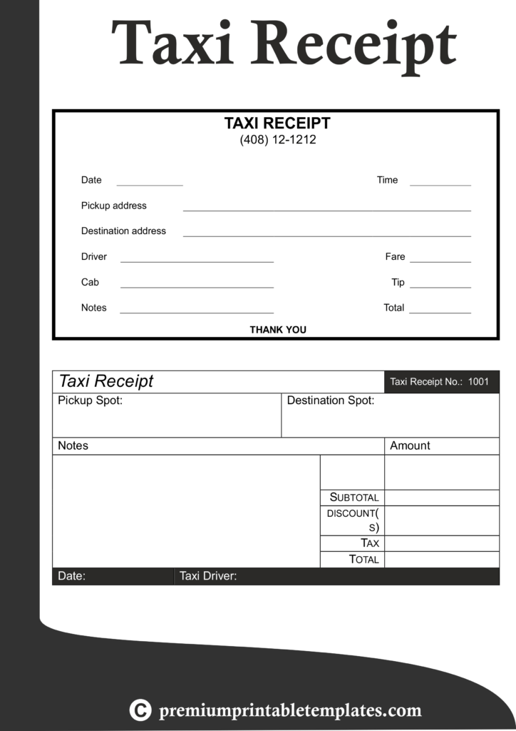 Singapore Taxi Receipt Template Invoice Template Ideas