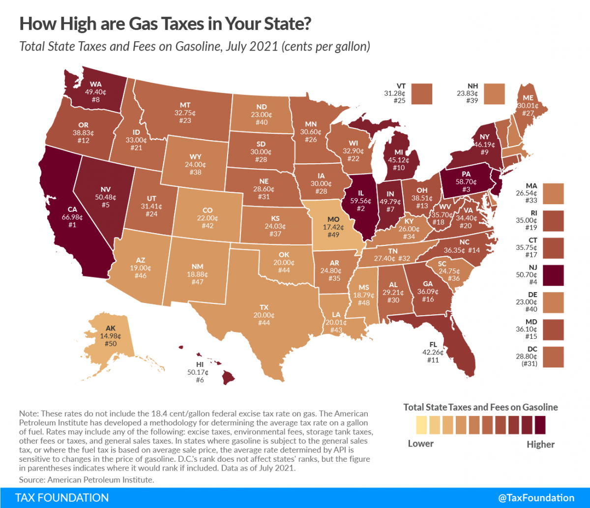 State Gas Tax Rates State Gas Tax Rankings July 2021 Tax Foundation