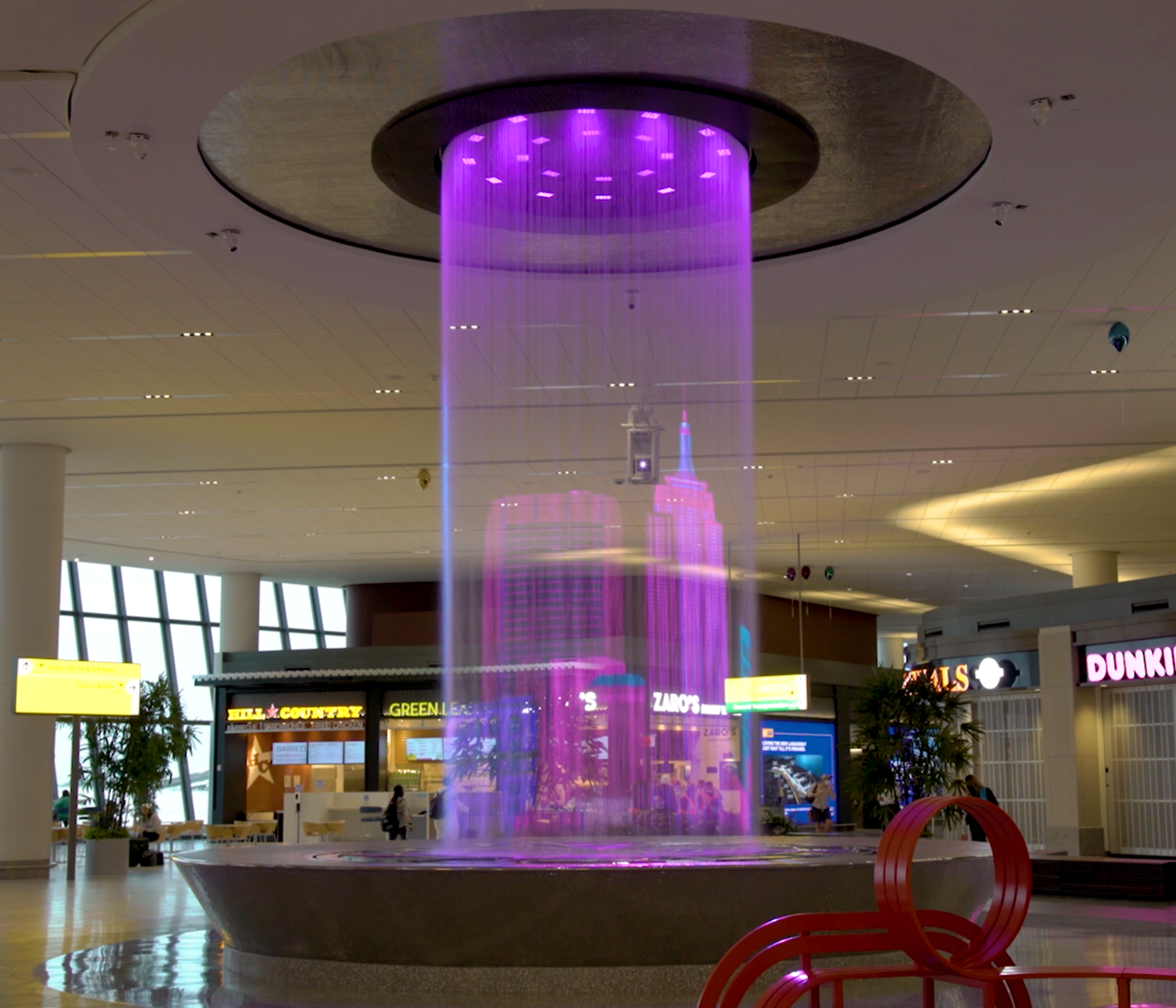 STATE OF THE ART WATER FEATURE UNVEILED IN TERMINAL B S NEW ARRIVALS 