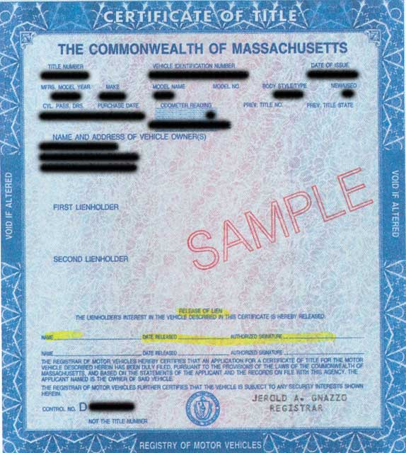 Title Information For Vehicle Donation In Massachusetts Cars For 