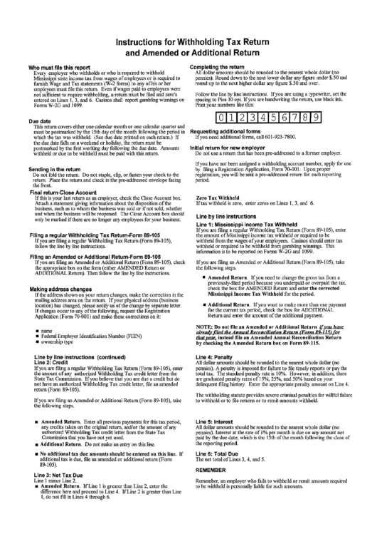 Top 8 Mississippi Withholding Form Templates Free To Download In PDF Format